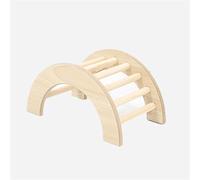 CreatsGoss Hamster Wooden Steps Bridge Toy Guinea Pig Hedgehog Squirrel Arch Bridge Small Pet Exercise Toys Arch Bridge D9254(15x8.5x7.5cm)
