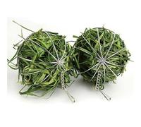 CreatsGoss Rabbit Feeder Stainless Steel Pet Rabbits Toys Round Sphere Feed Dispense Exercise Hanging Straw Ball for Guinea Hamster Grass Rack Ball