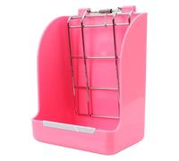 CreatsGoss Rabbit Grass Frame Hay Feeder Pet Food Container Rabbit Food Basket Grass Hay Bowl Rack(Pink)