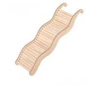 CreatsGoss Wooden Wave Staircase Hamster Toy Pet Supplies Cage Decor Accessories Curved Slide Chute for Small Animals(C)