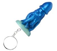 CREATURE COCKS Cocktopus Silicone Keychain for Beginners, Men, Women, & Couples. Fun and Cute Mini Fantasy Dong. Nickel-Free Metal and Premium Silicone. Flag Your Fetish. 1 Piece, Blue.
