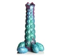 CREATURE COCKS Galactic Breeder Ovipositor Silicone Dildo for Beginners, Men, Women, & Couples. Fantasy Ovipositor Dildo, Suction Cup Base. Harness Compatible & Premium Silicone. 5 Pieces, Red & Teal.