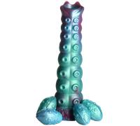 CREATURE COCKS Galactic Breeder Ovipositor Silicone Dildo for Beginners, Men, Women, & Couples. Fantasy Ovipositor Dildo, Suction Cup Base. Harness Compatible & Premium Silicone. 5 Pieces, Red & Teal.