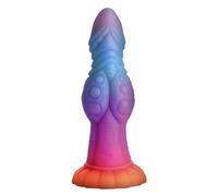 CREATURE COCKS Galactic Cock Alien Creature Glow-in-The-Dark Dildo for Men, Women & Couples. Firm and Flexible, Strong Suction Base, Fantasy Dildo, Unique Texture, Body-Safe Silicone. 1 Piece, Blue