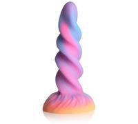 CREATURE COCKS Glow-in-The-Dark Unicorn Silicone Dildo for Men, Women & Couples. Firm and Flexible, Suction Base, Fantasy Dildo, Unique Texture. Premium Phthalate-Free & Body-Safe Silicone. 1 Piece.