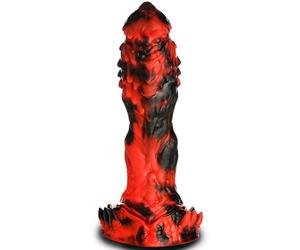 CREATURE COCKS Grim Reaper Silicone Dildo for Men, Women & Couples. Firm and Flexible, Strong Suction Base, Fantasy Dildo, Unique Texture. Premium Phthalate-Free & Body-Safe Silicone. 1 Piece, Red