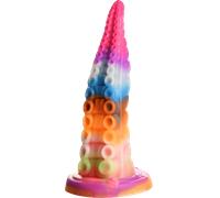 CREATURE COCKS Luminoctopus Glow-in-The-Dark Tentacle Dildo for Beginners, Men, Women, & Couples. Fantasy Glowing Dildo & Suction Cup Bas. Harness Compatible, Premium Silicone. 1 Piece, Rainbow.