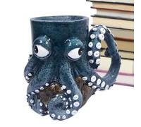 Creature Octopus Mug, Cthulhu Style Ceramic Coffee Cup with Hidden Animal Inside, Novelty Gift for Fans, Desk Decor Collectible, Halloween Present