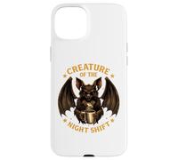 Creature of the Night Shift Bat Coffee Funny Work Case for iPhone 15 Plus