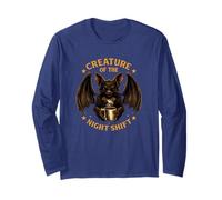 Creature of The Night Shift Bat Coffee Funny Work Long Sleeve T-Shirt
