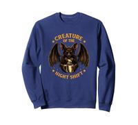 Creature of the Night Shift Bat Coffee Funny Work Sweatshirt