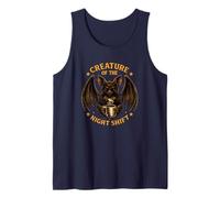 Creature of The Night Shift Bat Coffee Funny Work Tank Top