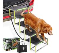 CreatureCops™ Dog Steps for Car | Glow-in-The-Dark, 175lb Support | Foldable, Non-Slip Dog Stairs for Large Dogs | Lightweight Aluminum with Carry Bag | 5 Steps for Car & Home