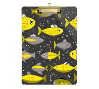 Creatures Dorado Yellow Gray Plastic clipboards Hard Board for Nursing Student Trade Quest Size 9 x 12.5 Tablas para escribir Gold Hold