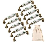 Creatwls 10 pcs Modern Kitchen Cabinet Handle Pull Bow Handles for Wardrobe Drawer, Ceramic Cupboard Pulls Bathroom Chest Dresser Office Cabinet Pull Handle