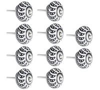 Creatwls 10 pcs Round Door Knobs Ceramic Handle Cupboard Drawer Pull Handles Ceramic Round Knob for Kid's Room Bedroom Door Drawer