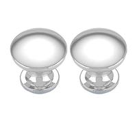 Creatwls 2 pcs Cabinet Door Knobs Round Mushroom Shape Pull Handle, Chromed Drawer Pulls and Knobs/Pull and Push Handle Knobs for Cabinets Hardware Decor