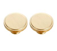 Creatwls 2 pcs Solid Brass Cabinet Knobs for Bathroom Bedroom Kitchen Wardrobe Pulls, Modern Knobs Dressers Cabinet Cupboard Door & Drawer Pulls