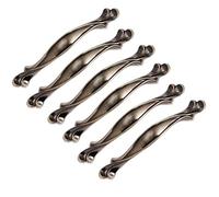 Creatwls 6 pcs Retro Style Drawer Pull Handle Wardrobe Hardware Kitchen Cabinet Door Handles Bedroom Furniture Cupboard Handles Pull, Hole Distance 96mm/ 128mm