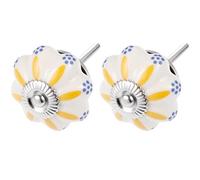 Creatwls Ceramic Door Knob Kitchen Cabinet Drawer Cupboard Knobs Furniture Hardware Pull Handle - 2pcs