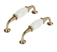 Creatwls Country Style Door Handles Ceramics Drawer Pulls Kitchen Cabinet Handles and Knobs Antique Furniture Handles Hardware Accessories - 2pcs