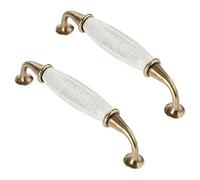 Creatwls Country Style Door Handles Ceramics Drawer Pulls Kitchen Cabinet Handles and Knobs Antique Furniture Handles Hardware Accessories - 2pcs