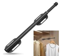 Creatyi 12.6" Stainless Steel Valet Rod Pull Out Valet Rods for Closet Heavy Duty Closet Valet Rods,Clothing Hanging Drying Closet Storage Organizer for Bedroom Laundry Room Bathroom (Black Gray)