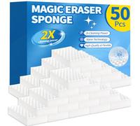 Creatyi 50 PCS Magic Eraser Sponges 2X Density Stronger Magic Cleaning Sponge Suitable for Various Household Cleaning, Including Bathrooms, Shower, Walls, Floors, and Tabletops