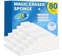 Creatyi 80 PCS Magic Eraser Sponges 2X Density Stronger Magic Cleaning Sponge Suitable for Various Household Cleaning, Including Bathrooms, Shower, Walls,Floors, and Tabletops