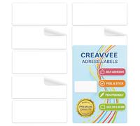 Creavvee® 112 Pack White Address Labels - Self-Adhesive Labels 89 mm x 36 mm - Easy to Write On - Strong Stick, Easy Peel - Ideal for Mailing, Shipping, Organizing, Office & Home Use