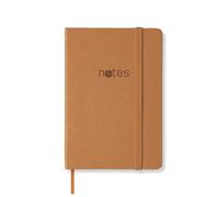 Creavvee® A5 Soft Touch Notebook 160 pages hardcover Lined paper, Elastic Closure & Ribbon Page Marker Beige