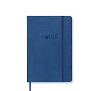 Creavvee® A5 Soft Touch Notebook 160 pages hardcover Lined paper, Elastic Closure & Ribbon Page Marker Blue