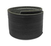 Creavvee Flat Genuine Real Leather Strip Bead Thong Cord Braiding String Threads Lace Cowhide Craft for Jewelry Making Necklace Bracelet, 5mm x 3m, Black