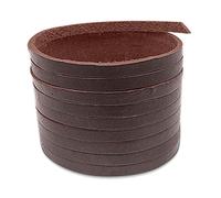 Creavvee Flat Genuine Real Leather Strip Bead Thong Cord Braiding String Threads Lace Cowhide Craft for Jewelry Making Necklace Bracelet, 5mm x 3m, Dark Brown