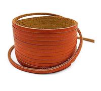 Creavvee Flat Genuine Real Leather Strip Bead Thong Cord Braiding String Threads Lace Cowhide Craft for Jewelry Making Necklace Bracelet, 3mm x 3m, Light Brown