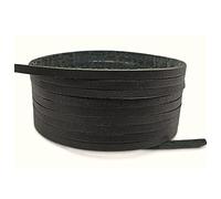 CREAVVEE Flat Genuine Real Leather Strip Bead Thong Cord Braiding String Threads Lace Cowhide Craft for Jewelry Making Necklace Bracelet, 3mm x 3m, Black