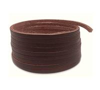 Creavvee Flat Genuine Real Leather Strip Bead Thong Cord Braiding String Threads Lace Cowhide Craft for Jewelry Making Necklace Bracelet, 3mm x 3m, Dark Brown
