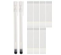 CREAWONDER 35 White Fine Refills with 2 Heat Erasable Pens for Fabric Markers, Cloth Marking Pens, Sewing Quilting, Heat disappearing Ink Pen for Dressmaking, Tailors Sewing Chalk Pencils