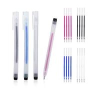 CREAWONDER 4 Heat Erasable Pens for Fabric Markers, Cloth Marking Pens with 16 Thin Refills for Sewing Quilting, Heat disappearing Ink Pen for Dressmaking, Tailors Sewing Chalk Pencils