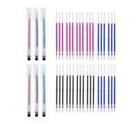 CREAWONDER 6 Heat Erasable Pens for Fabric Markers, Fabric Marking Pens with 42 Refills for Sewing and Quilting, Heat disappearing Ink Pen for Dressmaking, Tailors Sewing Chalk Pencils