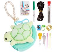 CREAWONDER Tortoise Shape Pin Cushion with Sewing Storage Bag and Pearl Bracelet, Cute Pincushions Sewing Kit Accessories Supplies Needle Cushions Holder Fabric Pins for Jewelry Quilting DIY Crafts