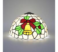 Crecobo Tiffany Lampshade 12 Inch Stained Glass Yellow Bell Handmade Replaceable Suitable for Table Lamp Pendant Lamps Floor Other Style Retro Home Decoration Crafts