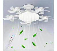 Credelin - Ceiling Fan with Remote, Adjustable Spotlight Fan 3 Wind Speeds 3 Colors Dimmable LED Light, Quiet Screw Down Ceiling Fan for Bedroom, Living Room