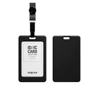 Credential Holder Removable Badge Holder Adjustable Cardholder Business Employee ID Reel Holder Luxury Card Holder Pendant(Black)