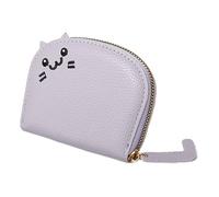 Credit Card Bag - Small Credit Card Holder | Portable Wallet Zipper Card Case | Cartoon Cat Small Change for Change | Wallet Bags | PU Le, Lavender, Consulte la descripción, See description