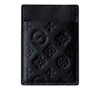 Credit Card Holder Card Waller - Traditional Korean Dancheong Card Holder Wallet for Men and Women - 2.76 in. x 3.82 in Apple Peel Leather Card Wallet - One Slot Minimalist Wallet, Night Black, Modern