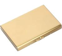 Credit Card Holder Card Wallet RFID Blocking Brushed Stainless Steel Bank ID Card Holder Case Box Pocket Purse for Men Women, Gift for Men Women (Gold)