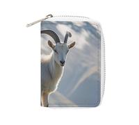 Credit Card Holder Goat on Hillside Credit Card Wallets for Women Business Card Organizer Card Holder Wallet Small Coin Purse Soft PU Card Case Holder with Zipper, style, 16x11.5cm