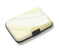 Credit Card Holder, Mini RFID Small Aluminum Card Wallet, Blocking Slim Metal Business Card Case, RFID Blocking Front Pocket Wallet Hard Case Durable CC Holder for Women Girls, Art Modern Brown