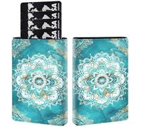 Credit Card Holder PU Leather Trifold Pop Up Card Slot Wallet, with RFID Blocking & Magnetic Close Credit Cards Cash Wallets, Slim Pocket Credit Card Holder for Women Men, A11, Mandala